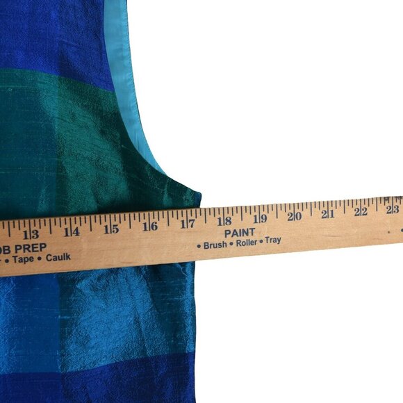 Talbots 100% Silk Tank Top 6 Jewel Tone Colorblock Preppy Mod Blouse - Picture 7 of 8